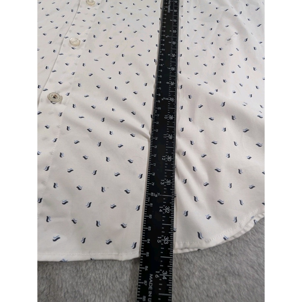 Hugo Boss Mens Short Sleeve Button Down Shirt White Geometric Micro Print 3XL - Picture 11 of 16